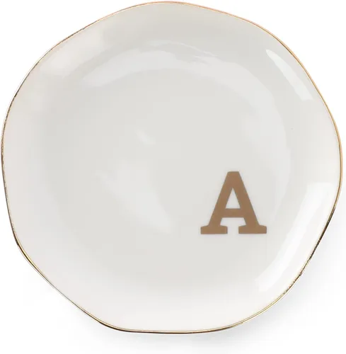 Miniatura 6 de Bandeja de joyería con iniciales para anillos con monograma en S, regalos de compromiso de boda para mujeres, amigas, hermana, cerámica blanca