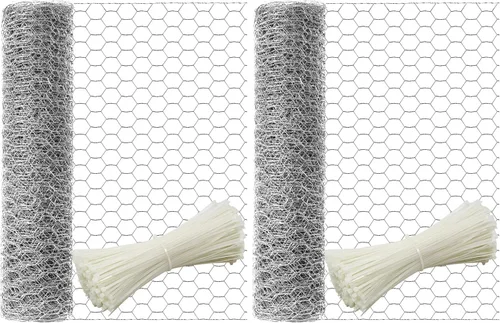 Miniatura 7 de TOYPOPOR Alambre de pollo de 16 pulgadas x 66 pies (15.7 in x 65.6 ft), malla de alambre galvanizado hexagonal antioxidante para exteriores