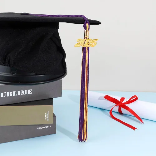 Miniatura 95 de Borla 2025, 1 unidad, borla de graduación para graduados 2025, borla 2025 con dijes de fecha dorada 2025 para fiestas de graduación, ceremonias