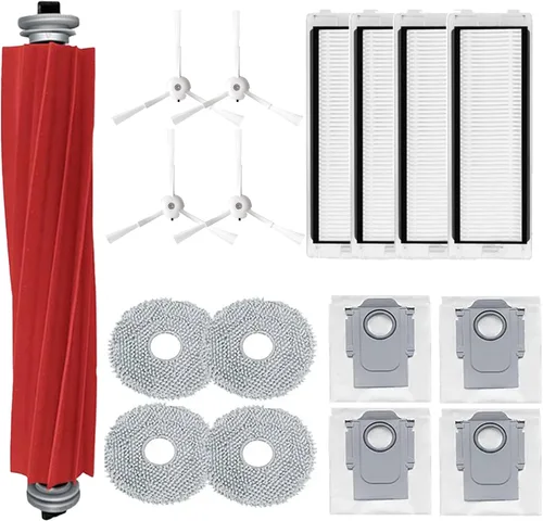 Miniatura 9 de Juego de accesorios de repuesto para Roborock Q Revo para robot aspirador Roborock P10, cepillo principal, paño de trapeador, bolsa para polvo, Negro