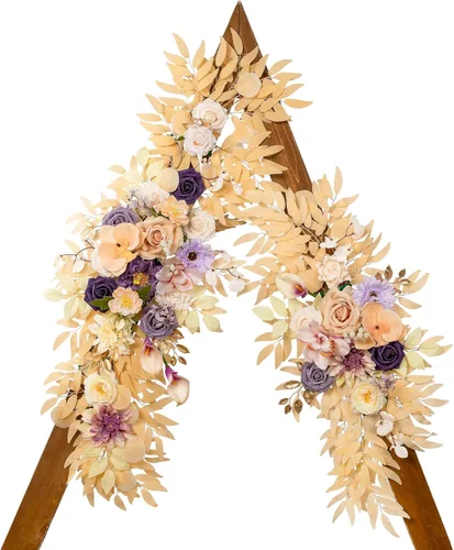 Miniatura 23 de Lisuun Flores de arco de boda, flores artificiales para decoración, guirnalda de flores grandes para estilos bohemios, decoración floral