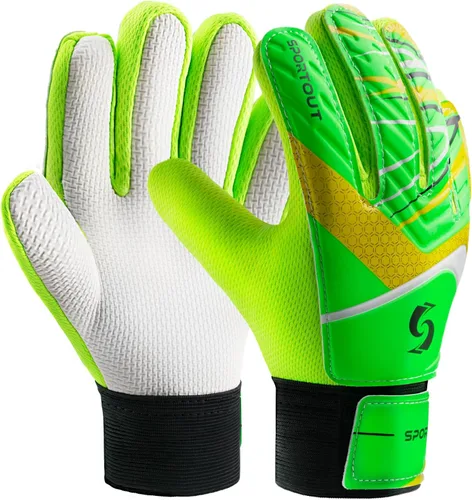 Miniatura 21 de Sportout Guantes de portero para niños, guantes de fútbol con doble protección en la muñeca y material de látex resistente al desgaste y Azul
