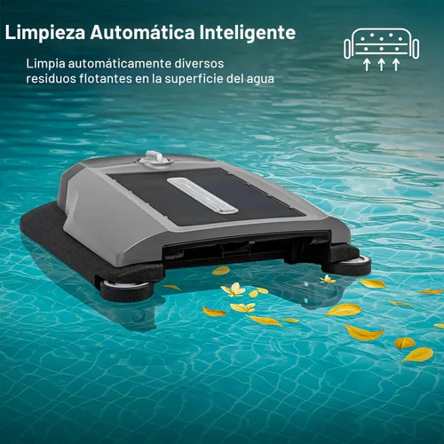 Miniatura 5 de Betta Flex Espumador robótico para piscina con energía solar – Sin cables con modos de limpieza duales, protección de piscina de tacto suave. Gris
