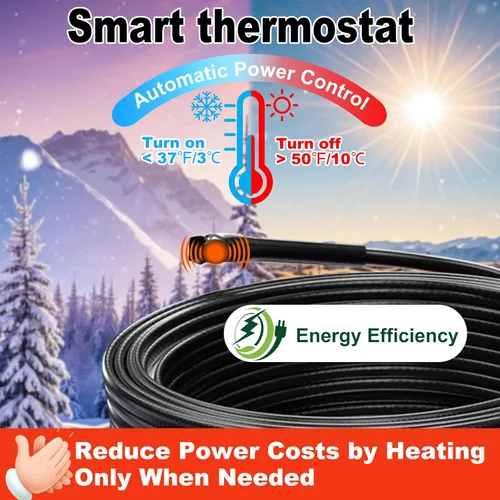 Miniatura 3 de Tubo, cable térmico con termostato Heat It HISD, 6 pies, negro