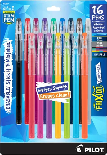 Miniatura 7 de Pilot Frixion ColorSticks - Bolígrafos de tinta de gel que se puede borrar, de punta fina, 1/32 de pulgada, paquete de 5, 2 negros, 2 azules y 1