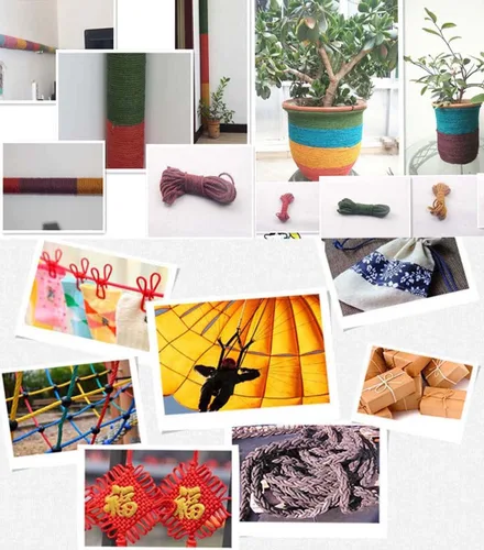 Miniatura 4 de Cuerda de yute azul - Cuerda de cáñamo de 0.157 in 65.6 ft (1/6 pulgada x 65 pies) para manualidades, jardinería, decoración festiva de bricolaje