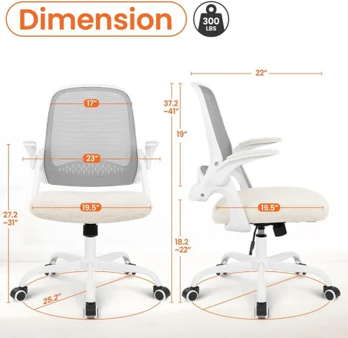 Miniatura 2 de NEO CHAIR Silla de oficina para computadora, silla de escritorio ergonómica para juegos, cómoda malla con brazos abatibles, soporte lumbar, ruedas