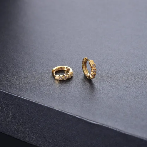 Miniatura 4 de Aretes de aro pequeños chapados en oro de 14 quilates, hipoalergénicos, minimalistas
