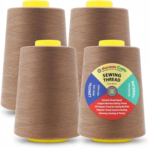 Miniatura 135 de Mandala Crafts 4 Pack of Serger Threads Cones Spools - 20S/2 24000 Yards Polyester Baby Blue Threads for Sergers Machine and Overlock Quilting