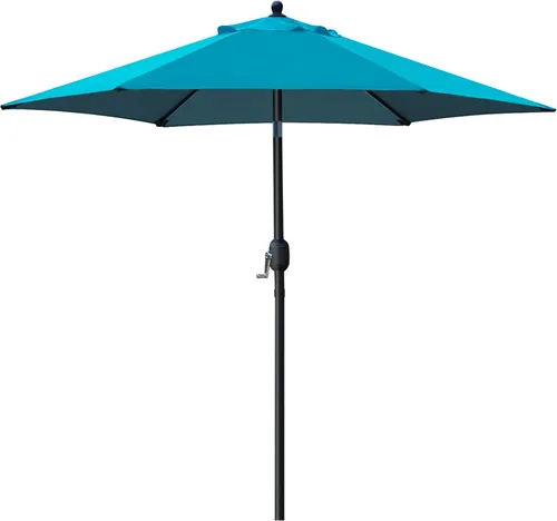 Miniatura 8 de Sombrilla Sunnyglade para patio, 7.5 pies, con botón de inclinación, manivela, 6 varillas (color canela)
