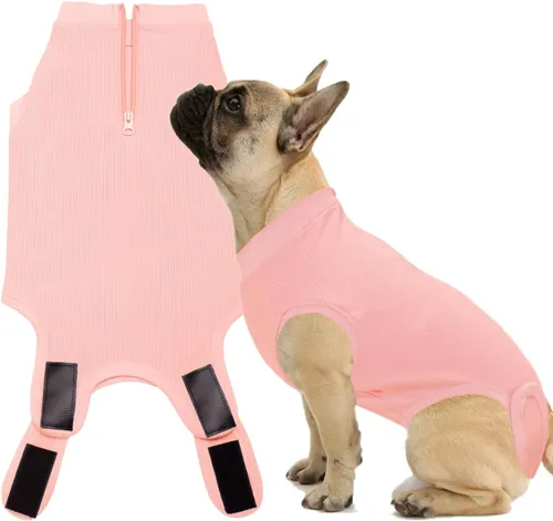 Traje de Recuperación Wabdhaly para Perros, Traje de Cone de Perro con Cremallera Alternativa para Cirugía de Esterilización Femenina, Traje de