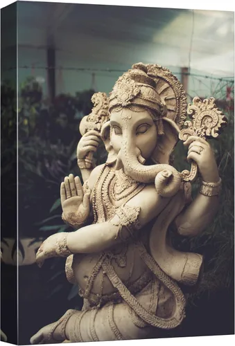 Miniatura 16 de wall26 Lienzo impreso para pared, escultura de Dios hindú Ganesha, fotografía cultural espiritual y religiosa, primer plano tradicional, multicolor