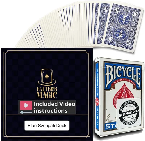Ilusiones de cartas para magos principiantes a profesionales: aparición, teletransporte, transformando milagros (Baraja Svengali azul)