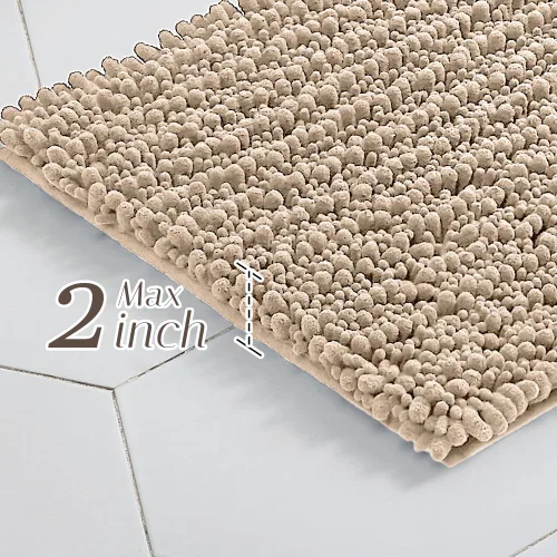 Miniatura 295 de Walensee Alfombra de baño antideslizante (24x17 pulgadas, rosa polvoriento) absorbente de agua, súper suave, lanuda de felpilla, lavable a máquina