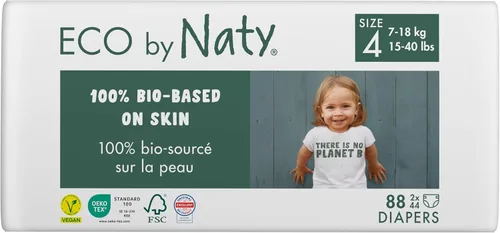 Miniatura 10 de Eco by Naty - Pañales ecológicos a base de plantas, ideales para pieles sensibles del bebé y ayuda a prevenir fugas (talla 6, 102 unidades)