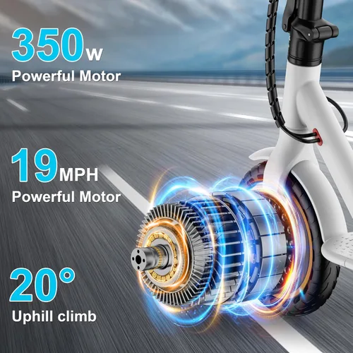 Miniatura 3 de Qlaway 10/8.5" E Scooter for Adults 19 MPH Sport Escooter 350W Motor, Electric Scooter 15-22 Miles Range, Bearing 265 LBS/APP Control
