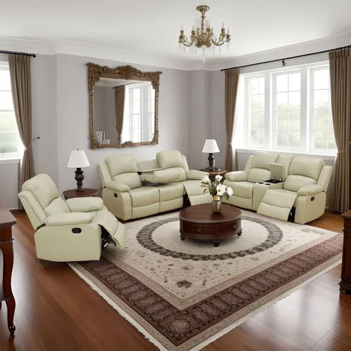 Miniatura 53 de Conjunto de sofá para sala de Estar, sillón reclinable de cuero transpirable, sofá de 3 plazas para cine en casa con portavasos para apartamento