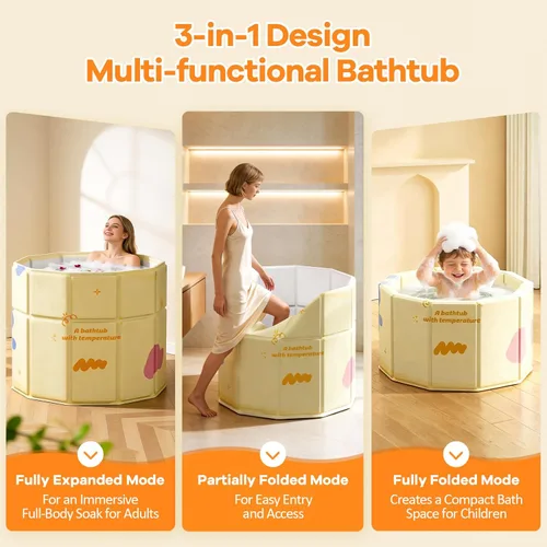 Miniatura 4 de Bañera portátil, bañera de hielo caliente, sin inflado, ducha, baño, spa, bañera plegable, sin instalación para el hogar y al aire libre