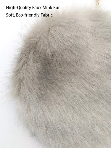 Miniatura 3 de FHQHTH Faux Fur Purse Fashion Clutch Handbag Shoulder Vintage Evening Bags for Women
