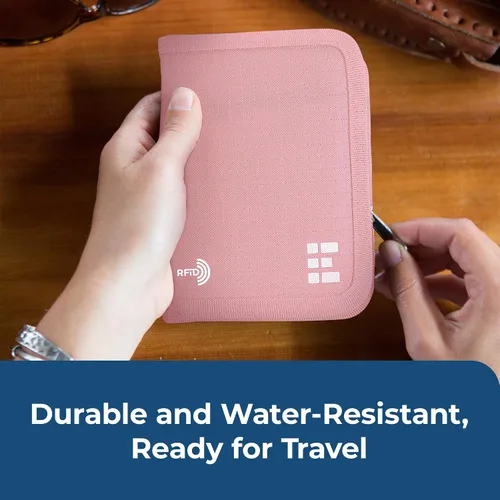 Miniatura 6 de Zero Grid Cartera para pasaporte - Soporte para documentos de viaje con bloqueo RFID