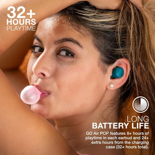 Miniatura 27 de JLab Go Air Pop+ Auriculares Verdaderamente Inalámbricos, Auriculares Intraaurales, Auriculares Bluetooth, 35H de Tiempo de Reproducción, Menta