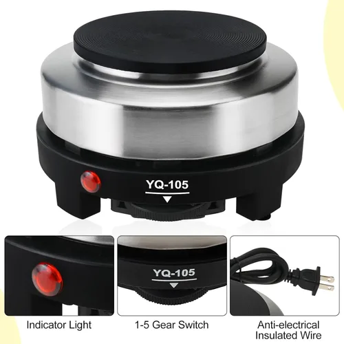 Miniatura 6 de Placa caliente para olla Moka, placa caliente eléctrica pequeña de 500 W, mini estufa portátil, calentador eléctrico de estufa caliente para cocina