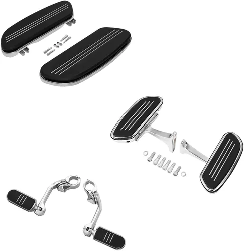 Miniatura 14 de XFMT Tabla de suelo delantero + estribo del pasajero trasero + estriberas de carretera en ángulo largo para Harley Streamliner Style Touring CVO
