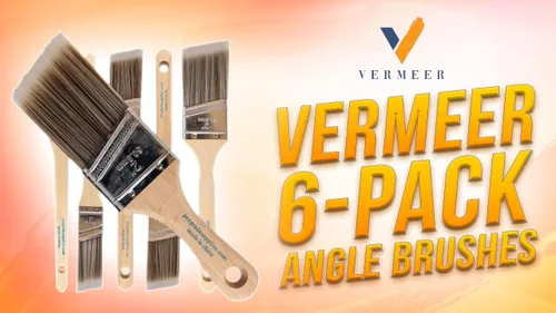 Miniatura 7 de VERMEER Pinceles angulares de pintura, juego de 6 pinceles angulares, banda angular para paredes, molduras, gabinetes, trabajo de corte, látex