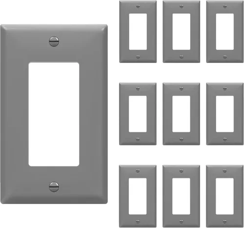 Miniatura 15 de ENERLITES - Placas decorativas de pared para interruptor de luz o toma de corriente, acabado brillante, tamaño intermedio, 2 bandas, 4.88 x 4.92