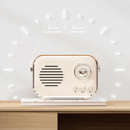 Miniatura 6 de Altavoz Bluetooth retro, altavoz Bluetooth inalámbrico portátil vintage de 5 W con volumen fuerte, radio FM, compatible con tarjeta TF AUX