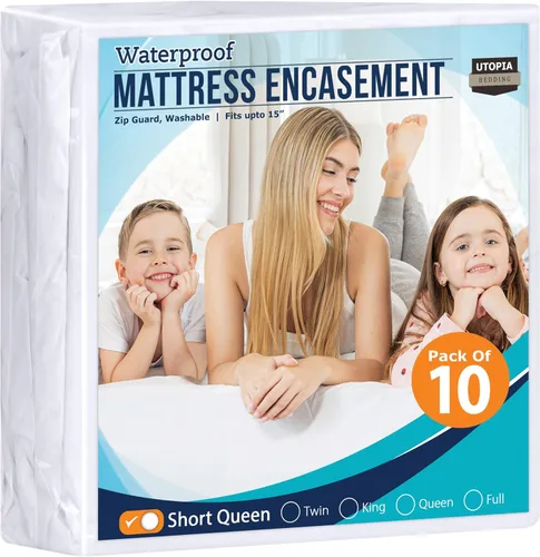 Miniatura 29 de Utopia Bedding - Protector de colchón impermeable tamaño Queen, con cierre, a prueba de chinches y ácaros, funda de colchón absorbente de seis lados