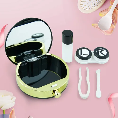 Miniatura 5 de Estuche para lentes de contacto – Caja de almacenamiento portátil premium para contactos oculares – Funda de contacto definitiva para tres pares