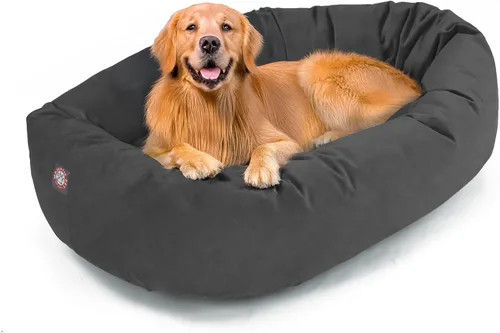 Miniatura 31 de Majestic Pet Cama para Perros Grandes Lavable de 40 Pulgadas, Mueble Ortopédico en Forma de Donut para Perros Grandes, Almohadilla y Alfombra de Gris