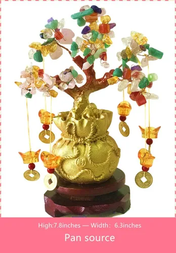 Miniatura 2 de Árbol de la Abundancia de Feng Shui de citrino/Árbol de Dinero de citrino y Árbol de citrino, Árbol de Cristal de Grifo/Árbol de Fortuna de Dragón