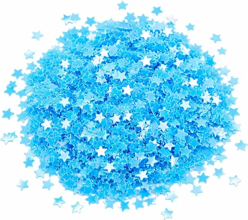 Sourcingbay Stars Glitter 3mm Glow in The Dark Blue Star Glitter PVC Luminous Resin Craft Glitter for Nail Art Makeup Party Decoration UV Reactive