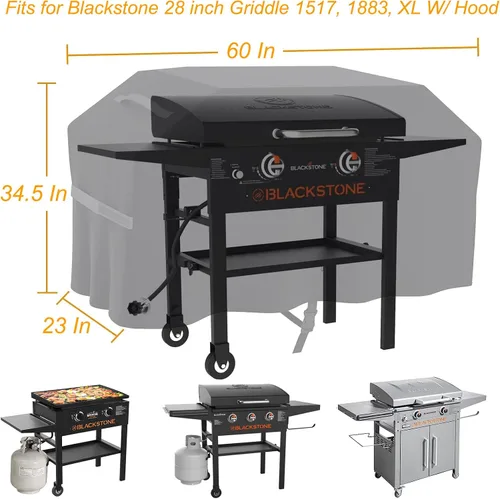 Miniatura 2 de Cubierta de parrilla para parrilla Blackstone ProSeries de 28 pulgadas, cubierta de parrilla 5483 con parte superior plana de 60 pulgadas