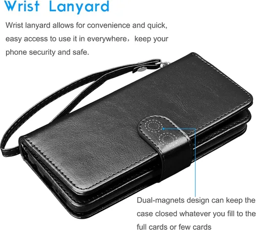 Miniatura 7 de Tekcoo Funda tipo cartera compatible con iPhone 13 Pro (6.1 pulgadas) 2021 Funda de lujo para tarjetas de crédito para tarjetas de crédito, funda