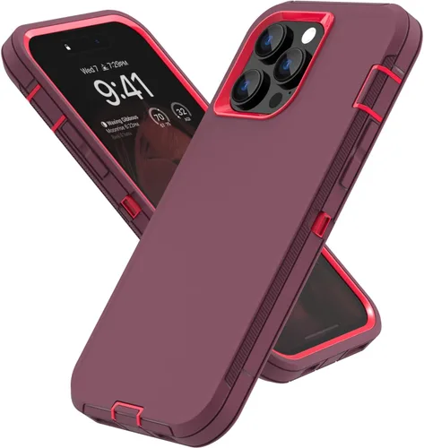 Miniatura 12 de Sansunto Funda para iPhone 14 Pro Max, Protección Completa del Cuerpo Resistente a Prueba de Golpes Grado Militar 3 en 1 Silicona de Goma con PC