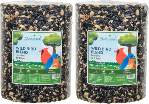 JCs Wildlife Wild Bird Blend - Cilindro grande de semillas de pájaro, 3.75 libras (2 cilindros)