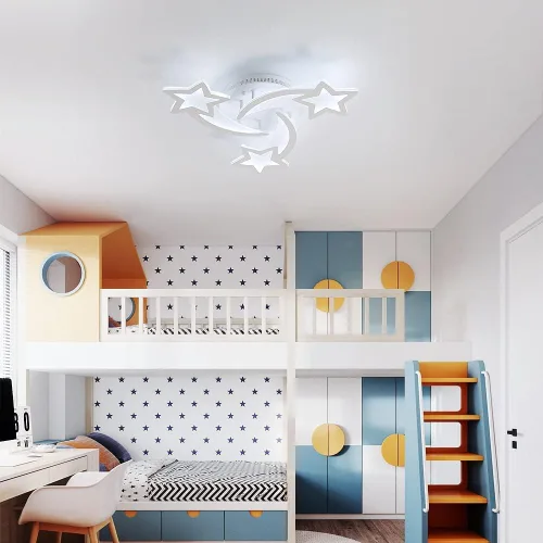 Miniatura 2 de Lámpara de techo LED moderna, lámpara de techo empotrada en forma de estrella de 45 W, 3 cabezales, control remoto regulable cerca de lámparas