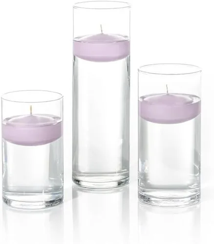 Miniatura 26 de yummi Juego de 18 velas flotantes y jarrones cilíndricos - Borgoña