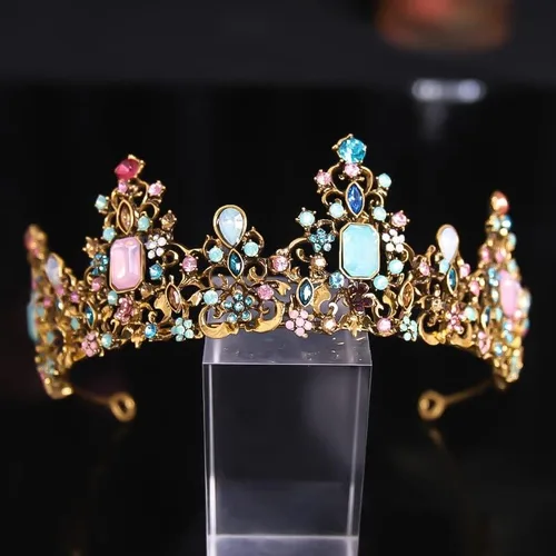 Miniatura 4 de hair jewelry crown tiaras for women Baroque Retro Princess Headdress Tiara Bridal Crown For Women Crystal Queen Selection Hair Band Party Birthday
