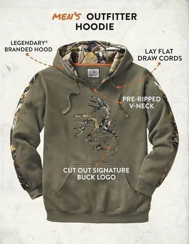 Miniatura 4 de Legendary Whitetails - Sudadera con capucha para hombre con detalles de camuflaje