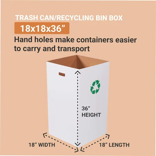 Miniatura 2 de Box USA Paquete de 10 botes de basura de cartón y contenedores de reciclaje reutilizables o desechables para fiestas, eventos al aire libre