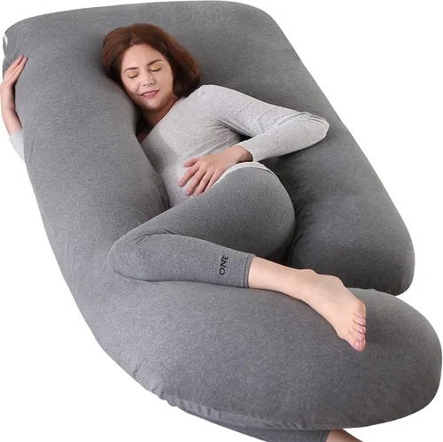 Miniatura 8 de Elover Almohada de embarazo imprescindible para el embarazo, almohada de apoyo de maternidad de cuerpo completo para mujeres embarazadas con funda