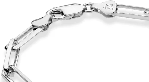 Miniatura 2 de Miabella Pulsera de plata de ley 925 maciza italiana de 0.197 in con eslabones de clip para mujeres y hombres, fabricada en Italia