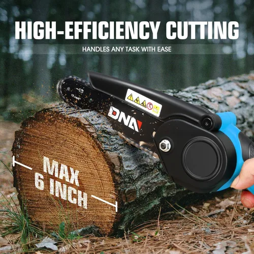 Miniatura 5 de DNA MOTORING Mini motosierra, motosierra eléctrica de 6 pulgadas, motosierra de mano inalámbrica con 2 baterías de 20 V y 2000 mAh, motosierra