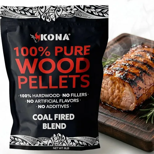 Miniatura 7 de Kona Gránulos de mezcla de pizza a carbón, mezcla de carbón y madera, diseñados para parrilla Ninja Woodfire al aire libre. Sabor rico y ahumado