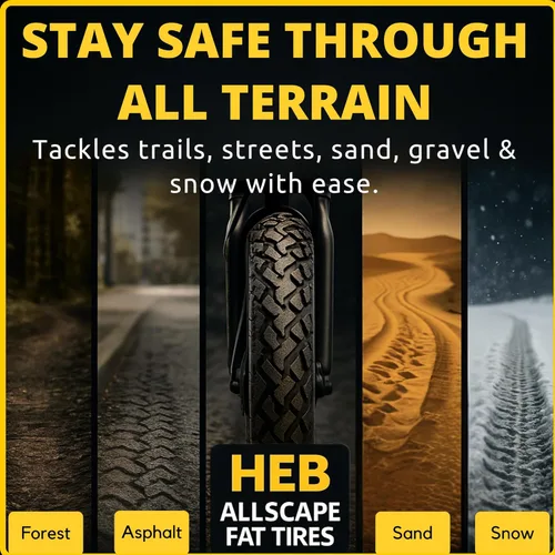 Miniatura 5 de HEB ALLSCAPE 20x4.0 26x4.0 24x4.0 20x3 inch E-Bike Fat Tire, Performance Puncture Resistant Heavy Duty for MTB, All Terrain Tread for Street and