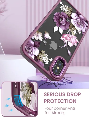 Miniatura 7 de Dretal Funda para iPhone X, iPhone Xs, [probada en caídas de grado militar], parte trasera dura y borde suave, funda protectora de teléfono